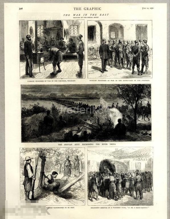 1876 год 2 Graphic восточный вопрос война сербия белград пленные турки