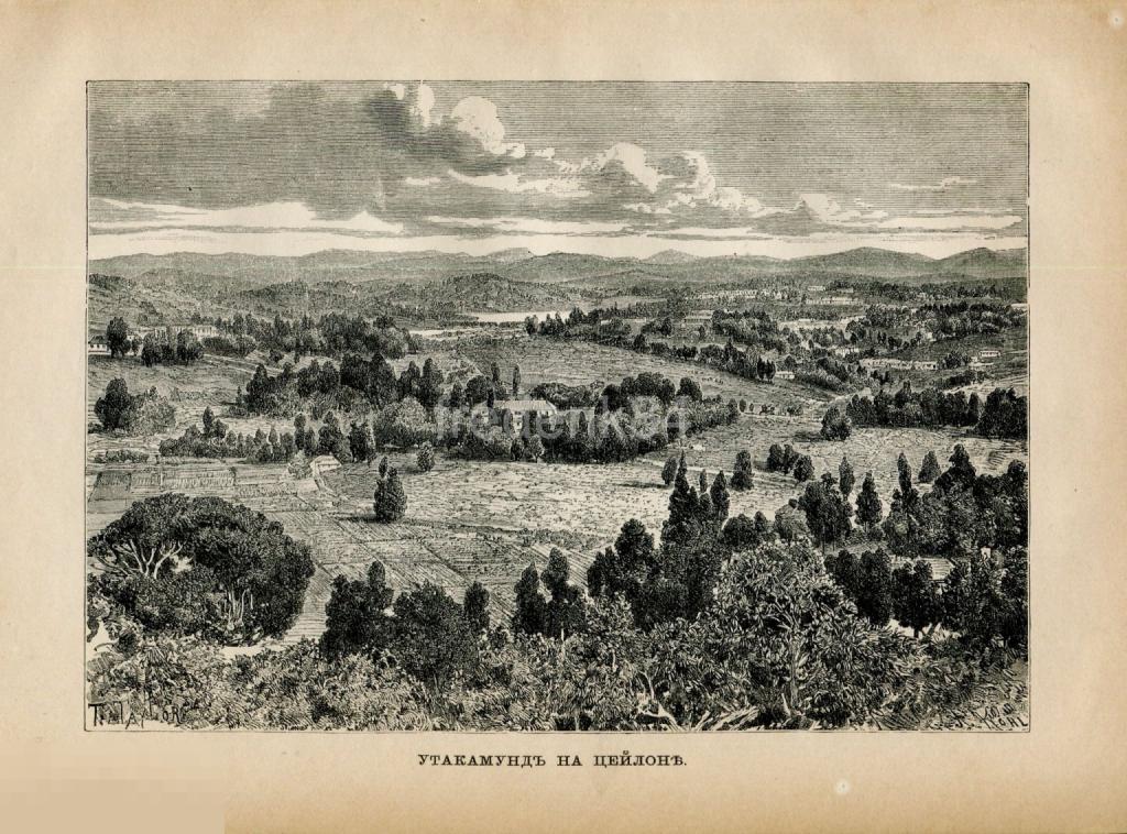 1886 год РЕКЛЮ Индия цейлон шри ланка пейзаж