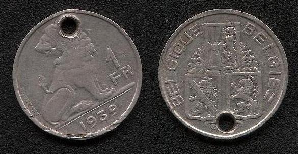 (937) Бельгия – 1 франк 1939