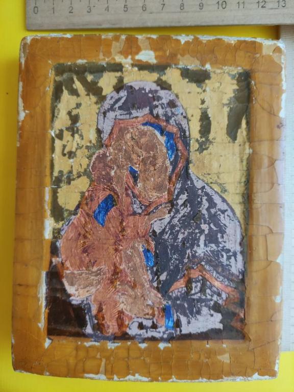 икона Владимирская Божья Матерь, помыта, 19  век