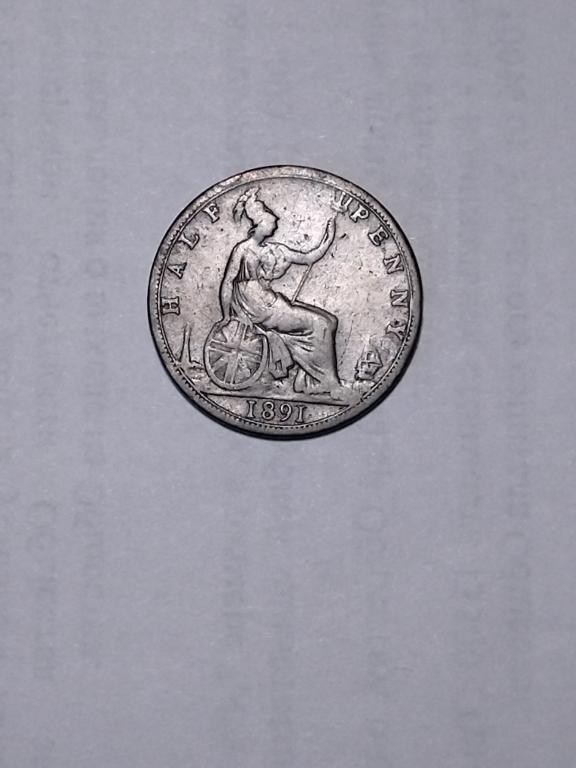 Великобритания 1/2 пенни 1891 год. Виктория.
