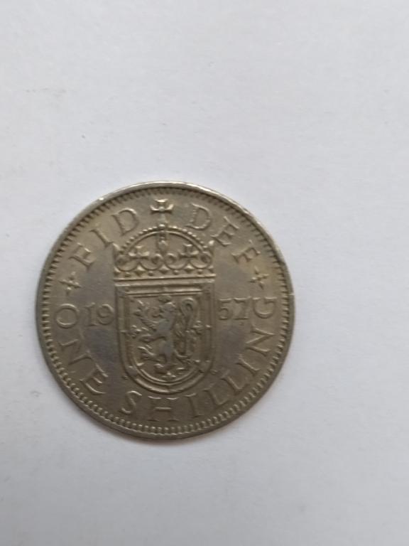 Великобритания. 1 шиллинга  1957 года.  Елизавета II. Англия.